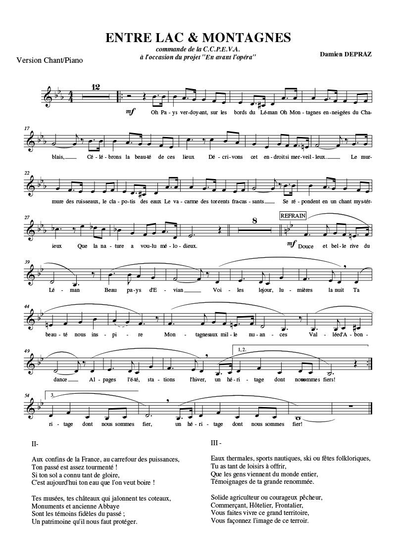 partition chant projet En avant l'Opéra