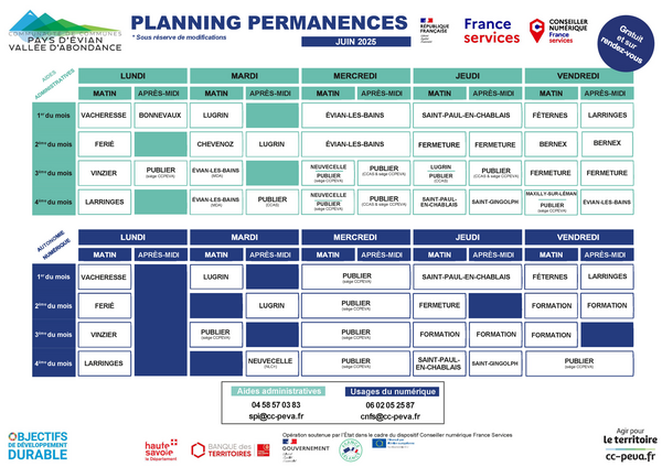 planning France Services juin 2025