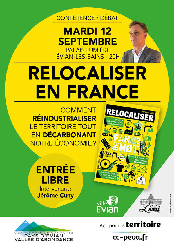 Affiche conférence de Jérôme Cuny sur la relocalisation